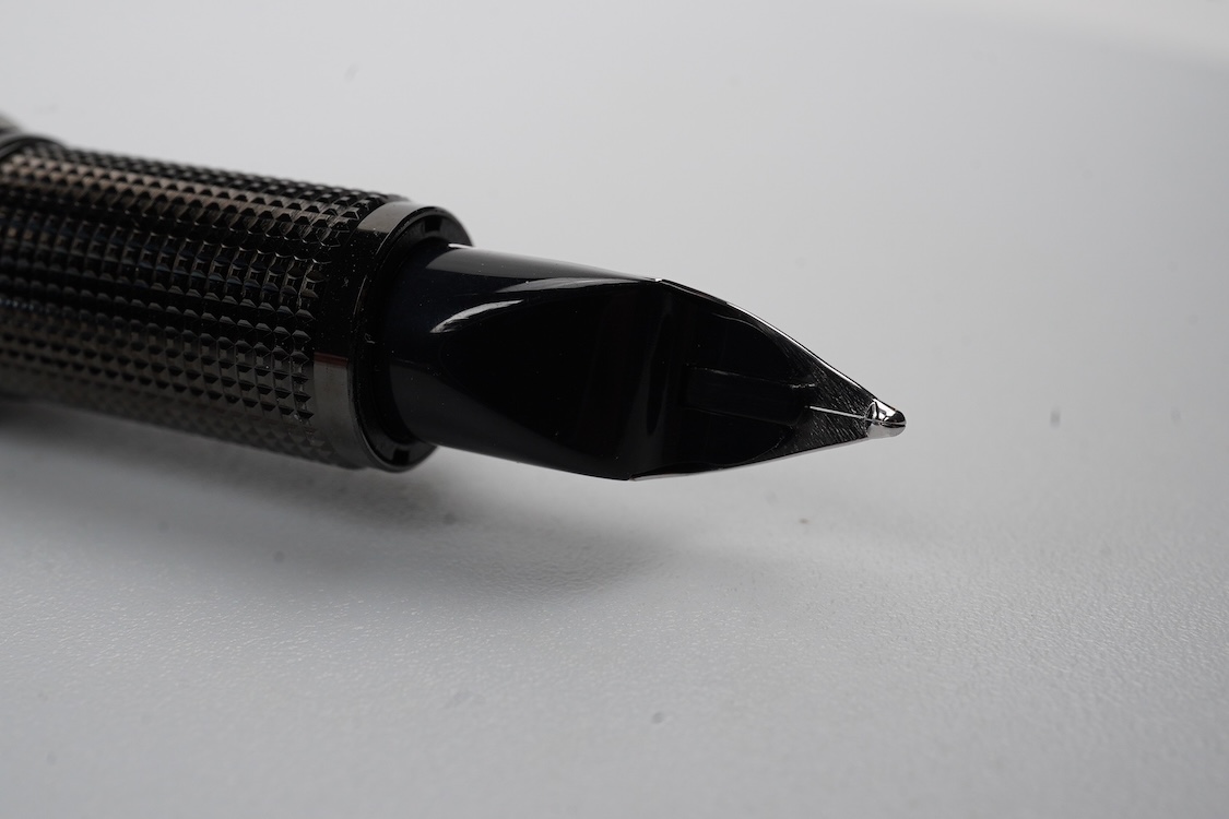 A modern Montblanc 'Starwalker' black with platinum coated trim, medium 18ct. nib
